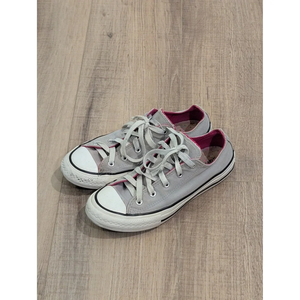 Converse Chuck Taylor All Star Low Top Gray Pink Junior 4 662626F Sneakers